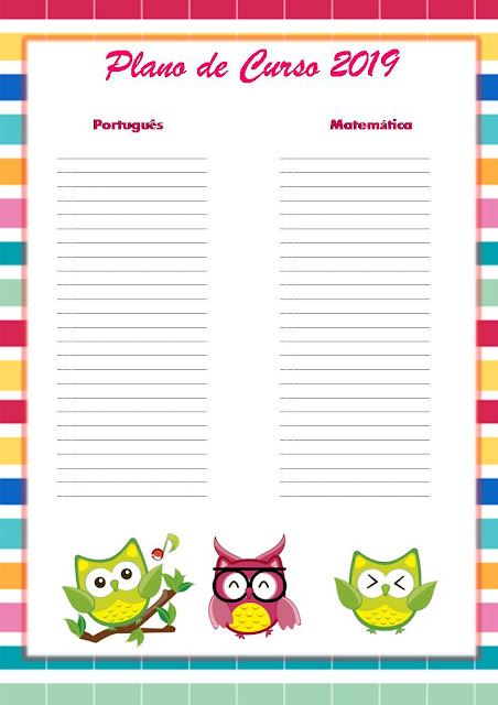 Caderno de Planejamento Corujinhas para Download