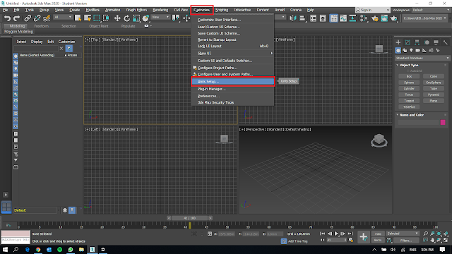 Cara Mengganti satuan unit pada 3D Max 