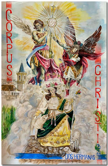 Cartel del Corpus 2022 de la Hermandad Sacramental Realizado por Ginés de Paula Román Lucena