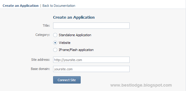 Create an Application Vkontakte