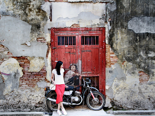 Penang Street Art - Boy on Bike