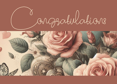 Free Congratulations Greeting Cards | Printable | Instant Download | Vintage Rustic Watercolor Pastel Elegant Design