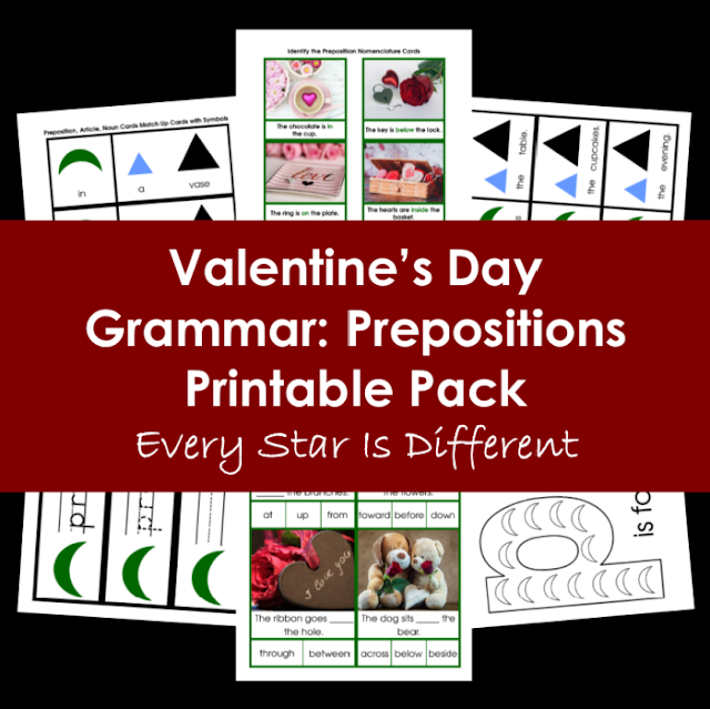 Valentine's Day Grammar: Prepositions Printable Pack