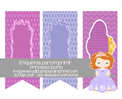 Etiquetas de princesa sofia para imprimir