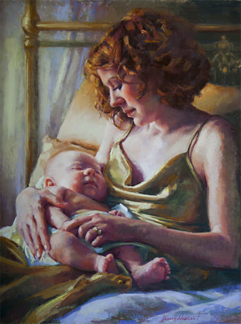 this is the final pastel portrait of my daughter, Jessica with her baby, Ezra