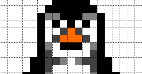 Minecraft Pixel Art Templates: Penguin