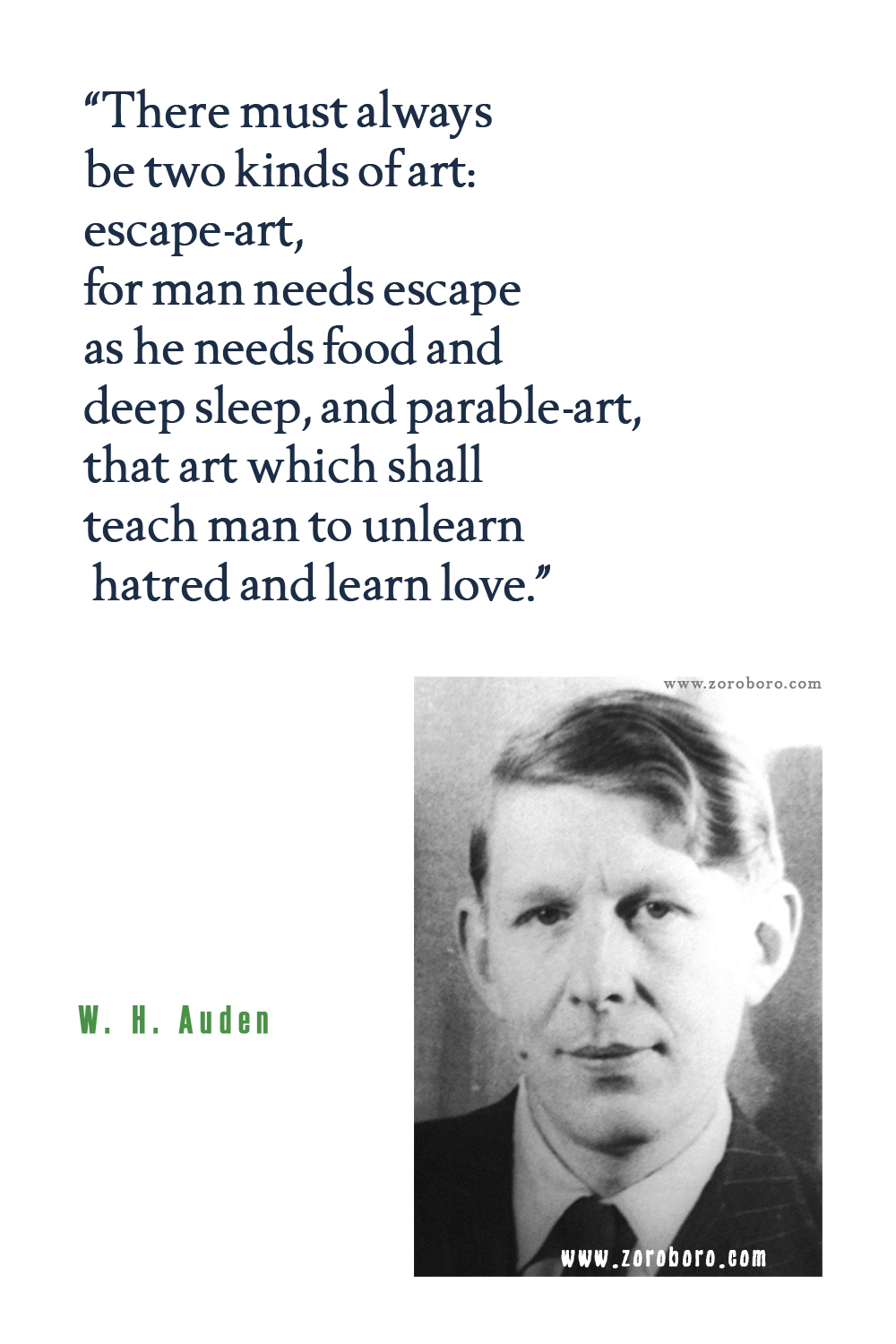 W.H. Auden Quotes, W.H. Auden Poet, W.H. Auden Poetry, W.H. Auden Poems, W.H. Auden Books Quotes, W.H. Auden Writings.