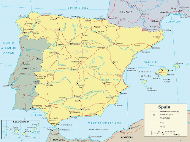 Map Of Spain And Europe