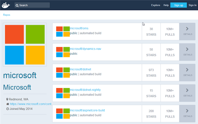 https://hub.docker.com/u/microsoft/