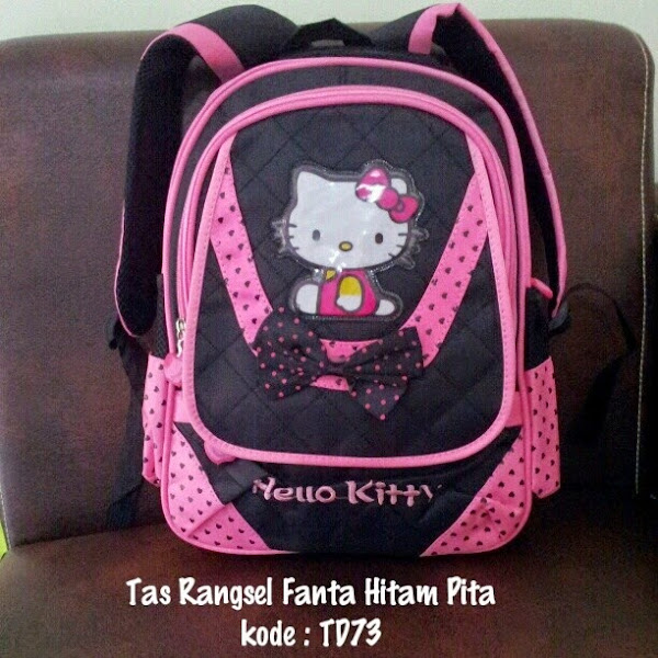 Tas Punggung Hello Kitty Murah Grosir Ecer Hitam Fanta Pita