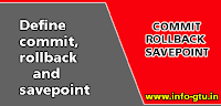 Define commit, rollback and savepoint