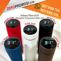 Jual Souvenir Tumbler Vacuum Stainless Digital LED Custom Cetak Logo