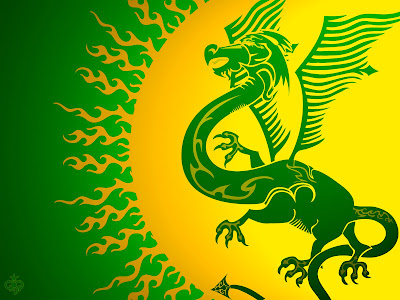 Chinese Green Dragon Computer Background