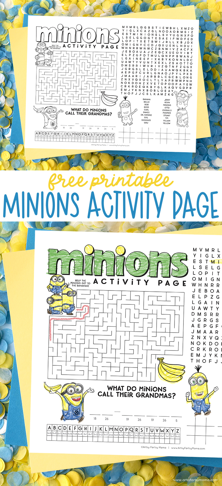 Free Printable Minions Activity Page