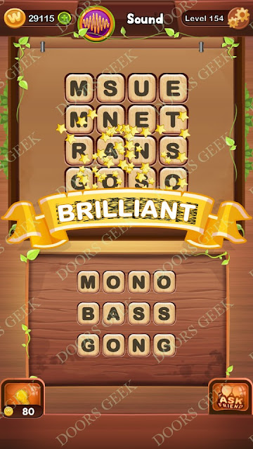 Word Bright Level 154 Answers, Cheats, Solutions, Walkthrough for android, iphone, ipad and ipod