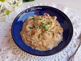Falso risotto de chipirones y gambas  -  Fake risotto with squid and prawns
