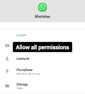 How to allow all WhatsApp permission