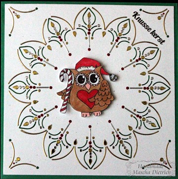 Hobbydots Owl with Candy Cane 1