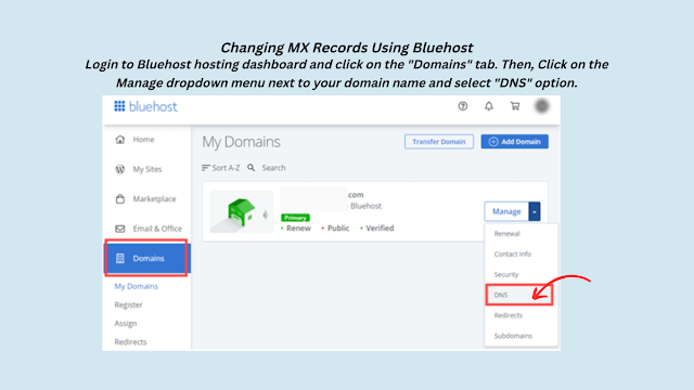 Changing MX Records Using Bluehost.