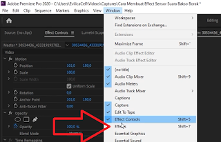 Munculkan Menu Effects Adobe Premiere Pro