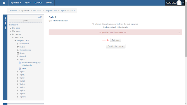 Membuat Quiz di Moodle