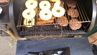 Pineapple, Hamburgers and Hot dogs on the Junior Rack
