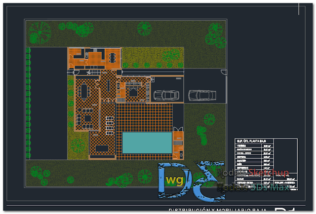 Dwelling house in AutoCAD  