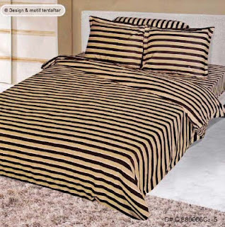 Sprei Cantik Motif Salur Kuning Hitam