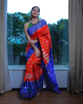 Anasuya Bharadwaj graceful looks in saree photoshoot