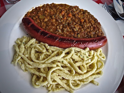 Stuttgart Blackforest Boutique S-Café, spatzle sausage lentils