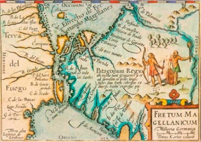 Фретум Магелланикум. Карта Патагонии Петруса Бертиуса 1606 года