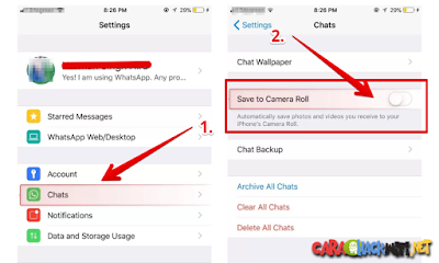 Cara agar file whatsapp tidak tersimpan di galeri atau memori iPhone.