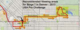 Pedal Dancer recommended viewing locations for Stage 7 in Denver (click image to enlarge)
