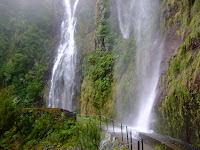 Path closed by waterfall