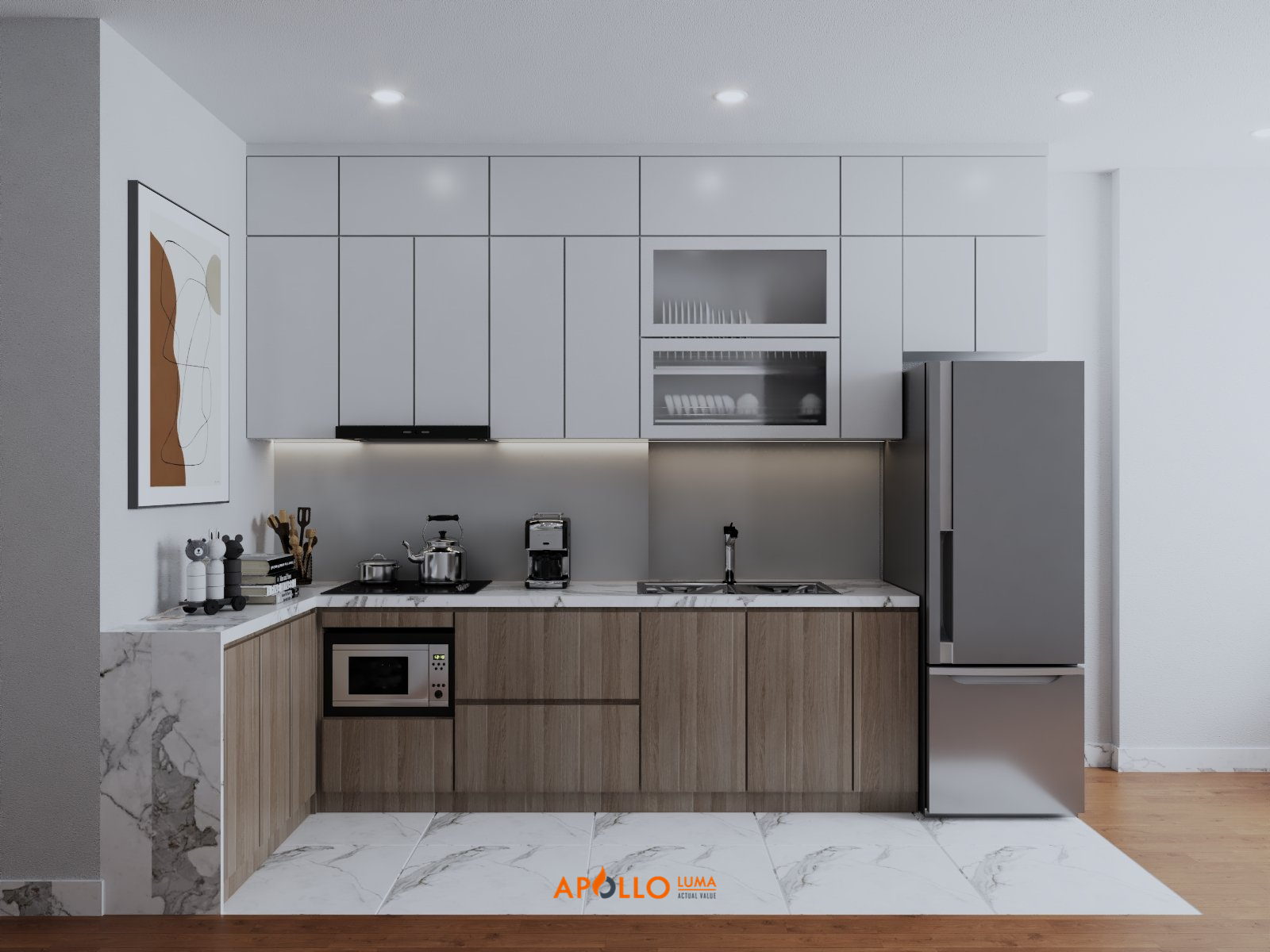 Thiết kế phòng bếp đẹp cho căn hộ 2PN+1 Imperia Smart City