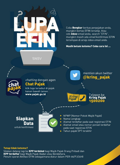 Lupa EFIN, 3 Cara Minta Nomor EFIN Pajak Baru Secara Online