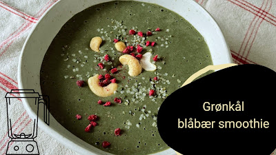 Grøn smoothie med blåbær og grønkål sund mad
