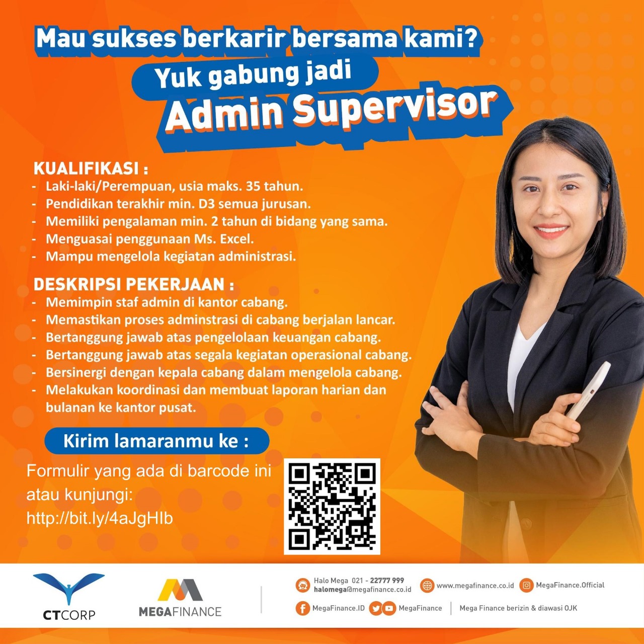 Loker Admin SPV, Collector, Marketing Head PT Mega Finance Semarang