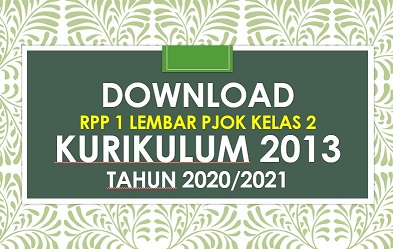 Download RPP 1 Lembar PJOK Semester 1 Kelas 2 SD K13 Revisi 2020