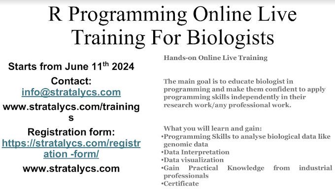 R Programming Online Live Training For Biologists | Starts from June 11th 2024