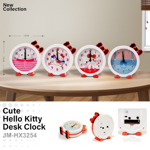 Jam Meja Bulat Hello Kitty (HX3254)