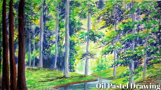 #Drawing /Easy Drawing/oil pastel forest/Oil pastel drawing/oil pastel landscape/oil pastel scenery