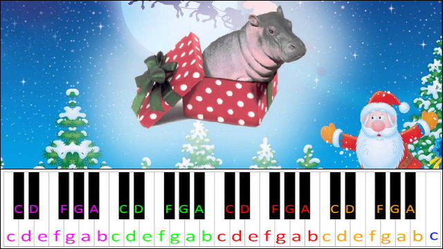 I Want a Hippopotamus for Christmas (Hard Version) Piano / Keyboard Easy Letter Notes for Beginners