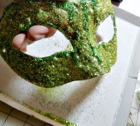 Glitter cat halloween mask