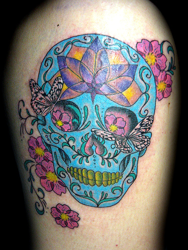 Sugar Skull Tattoos Designs And Meaning Leaftattoocom 375x500px