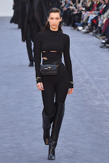 Bella Hadid In Black Dress At Roberto Cavalli Runway, Milan Fashion Week