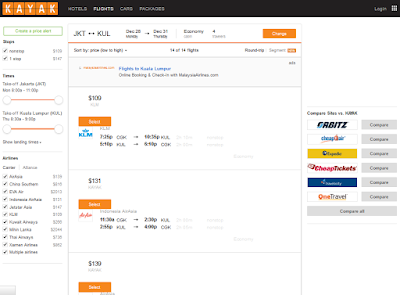 komparasi harga tiket pesawat di mesin pencari kayak