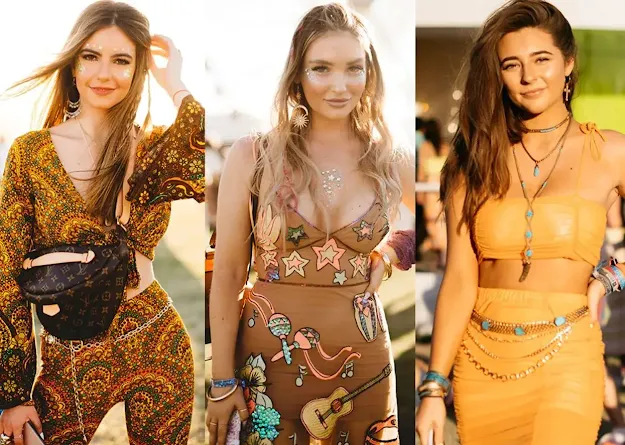 3 different women with stunning Coachella Outfits