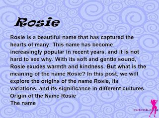 meaning of the name "Rosie"