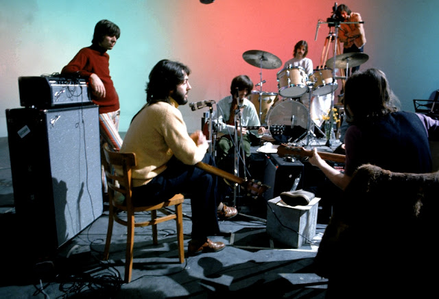 The Beatles grabando Let it Be en enero de 1969